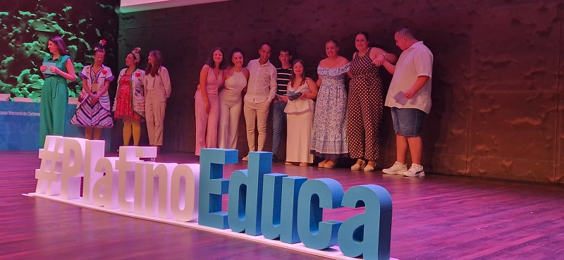 El Aula abierta del IES Emilio Pérez Piñero de Calasparra recibe el premio a la Inclusión y una mención especial a la labor del profesorado en la primera edición del concurso de Cortos Platino Educa en Madrid