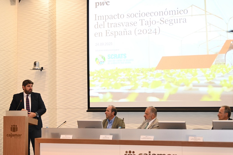 López Miras: “La hoja de ruta del Gobierno central con el agua nos condena a la sequía”
