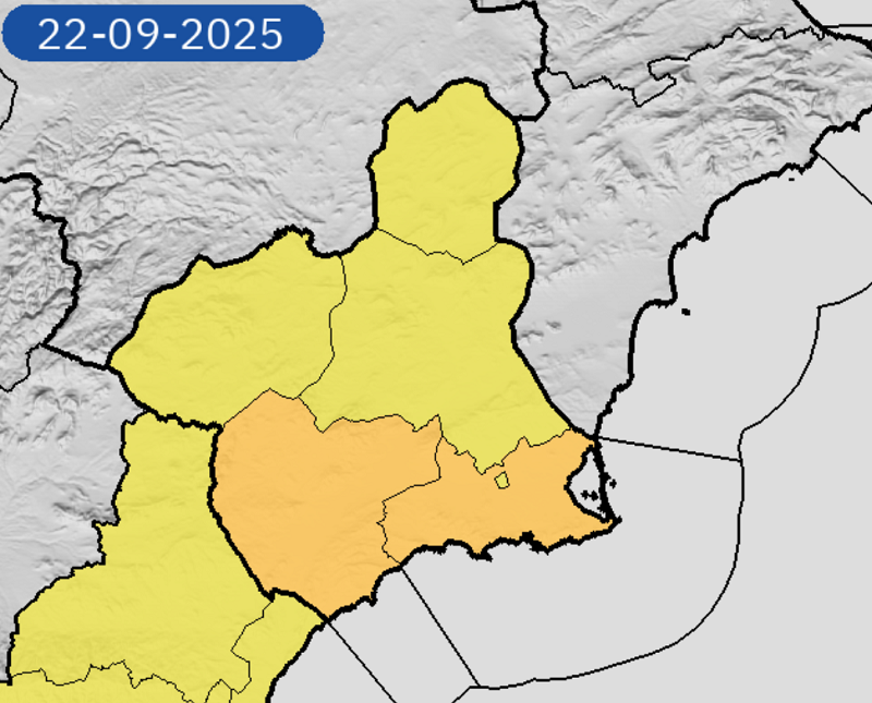 ACTUALIZACION. Meteorología advierte de lluvia (30 litros en una hora) NIVEL NARANJA. Resto de avisos NO CAMBIAN.