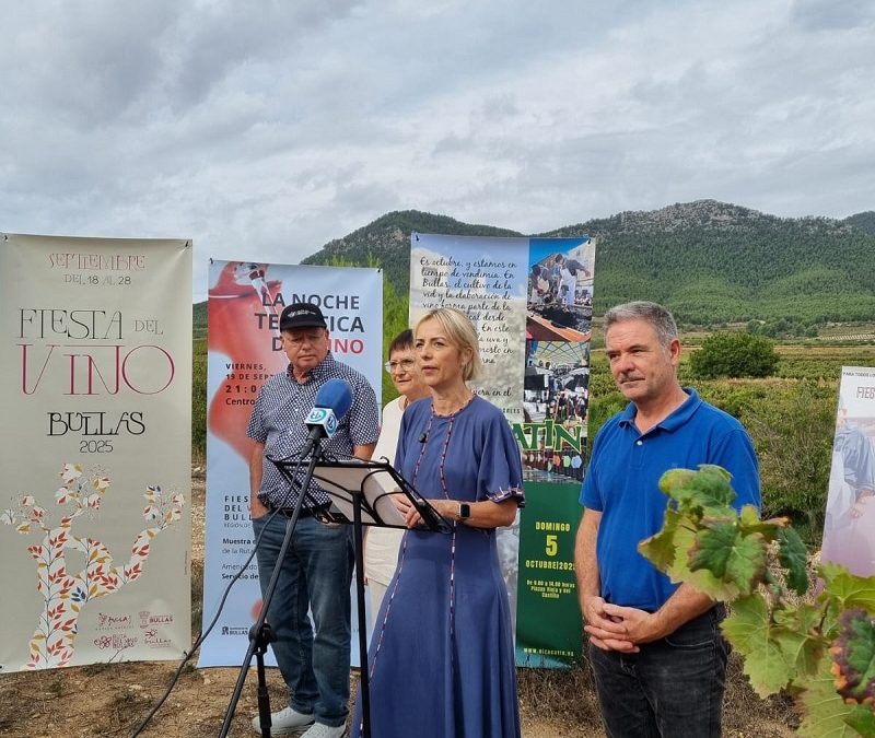 Presentadas las Fiestas del Vino 2025 en Bullas: tradición, cultura y enoturismo del 18 de septiembre al 5 de octubre