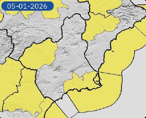 Meteorología emite una nueva actualización de avisos e incorpora el riesgo de nevadas en la Región de Murcia