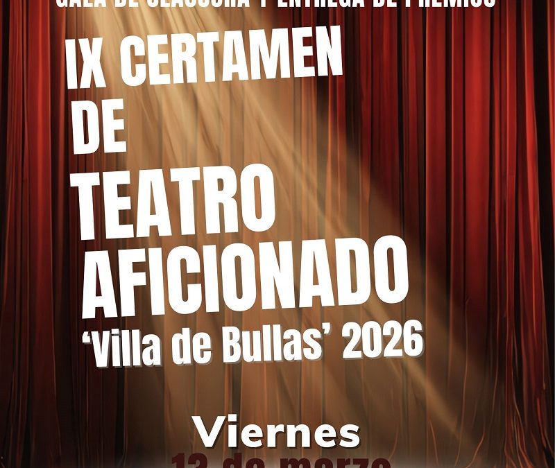 El Museo del Vino de Bullas acoge la clausura y entrega de premios del IX Certamen de Teatro Aficionado ‘Villa de Bullas’