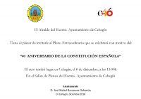 Cehegín celebra un Pleno Extraordinario para conmemorar el 40 aniversario de la Constitución Española