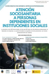 Nuevo curso ‘Atención sociosanitaria a personas dependientes en instituciones sociales’ en Cehegín