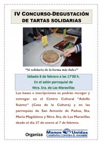 Manos Unidas llevará a cabo“Concurso-Degustación de Tartas Solidarias” el próximo 8 de febrero