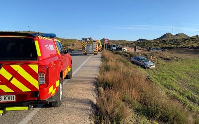 Servicios de emergencia han intervenido en accidente de tráfico con dos heridos en carretera Lorca-Caravaca de la Cruz