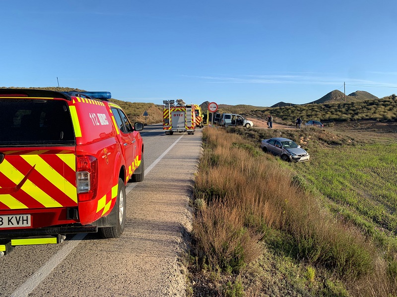 Servicios de emergencia han intervenido en accidente de tráfico con dos heridos en carretera Lorca-Caravaca de la Cruz