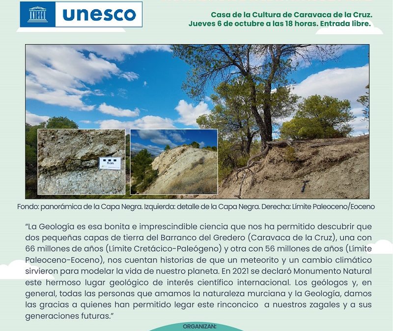 Caravaca será la sede del ‘Día Internacional de la Geodiversidad’ con una jornada dedicada a la ‘Capa Negra’ del Barranco del Gredero