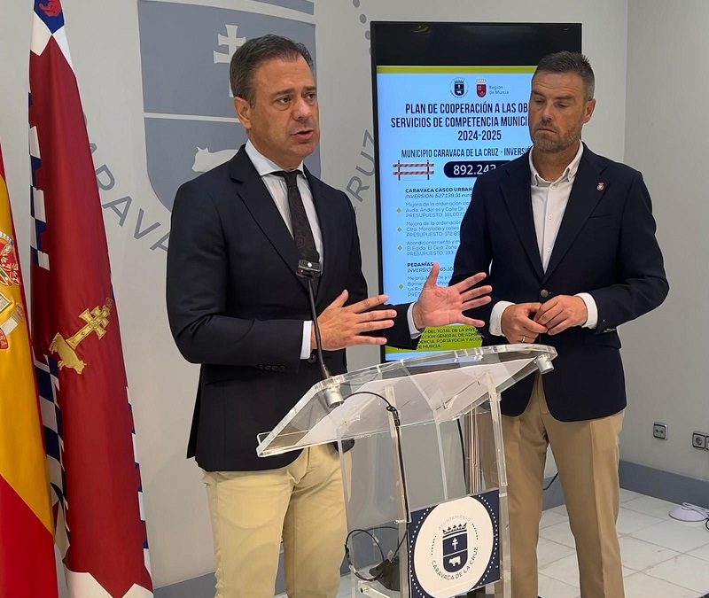 La Comunidad invertirá casi 900.000 para cinco proyectos de obras euros en Caravaca de la Cruz