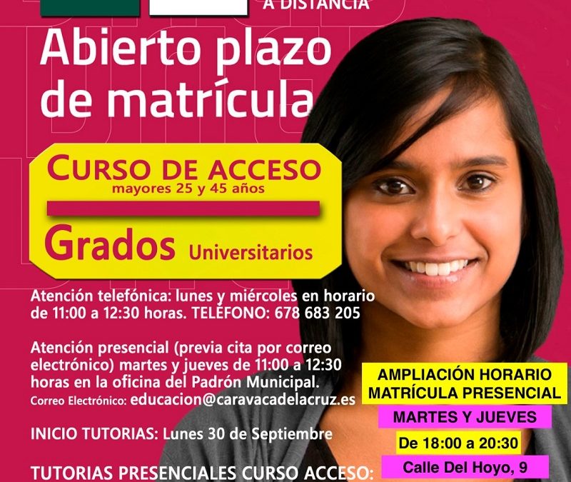 La UNED tiene abierto el plazo de matrícula hasta el 22 de octubre