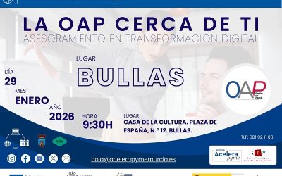 Bullas acogerá el próximo 29 de enero una jornada gratuita de asesoramiento digital dirigida a pymes, autónomos y personas emprendedoras